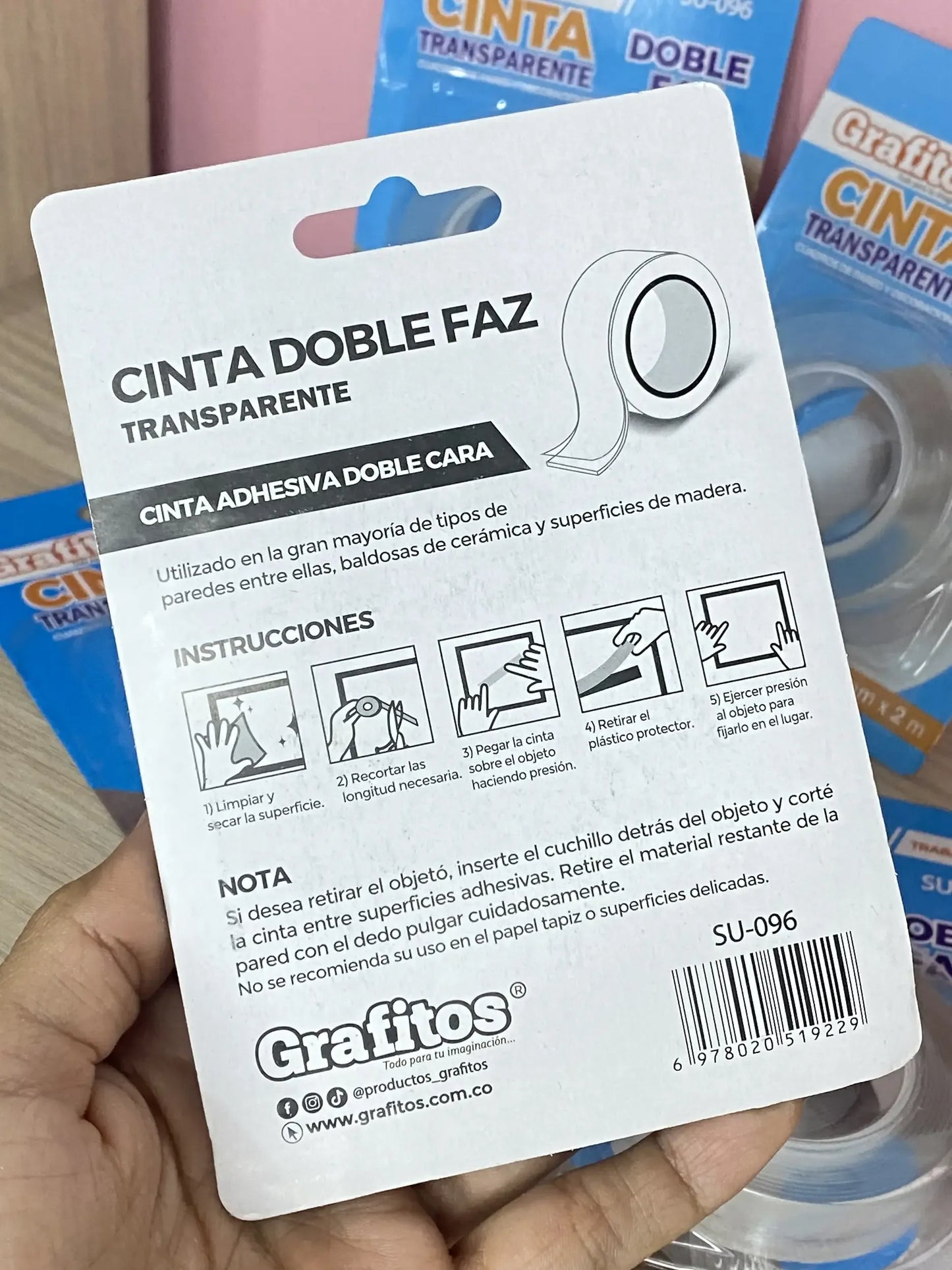 Cinta doble faz transparente